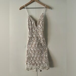 J.O.A. Deep V-Neck lace dress